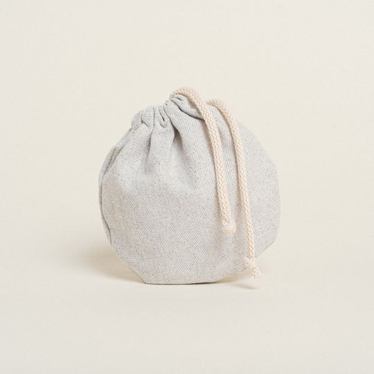 Beauty Home Fabric Pouch for Gift Gray 13x14cm.