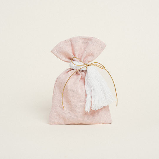 Beauty Home Fabric Pouch for Gift Rose Gold 12x17cm.