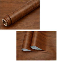 Ρολό Αυτοκόλλητο Foska Σκούρο Ξύλο 45mm X 10m 0.08mm