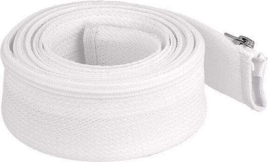 Delock Manșon Spiralat Împletit pentru Cabluri cu Fermoar 2 M x 50 mm Alb