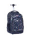 Diakakis School Trolley Bag for Elementary with Water Bottle Holder Blue 35L 34 x 20 x 45cm