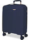 Movom Cabin Travel Suitcase Navy Blue with 4 Wheels Height 55cm