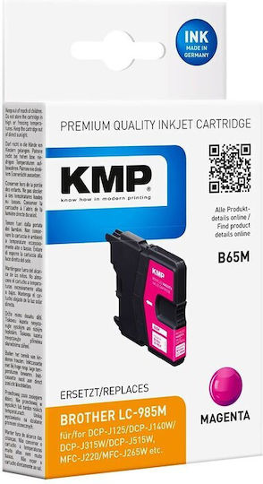 KMP Συμβατό Μελάνι Εκτυπωτή InkJet Brother LC-985M 550 Σελίδων Ματζέντα 1τμχ