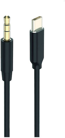 2GO USB 2.0 Cable USB-C male - 3.5mm Μαύρο 1m 797219