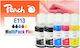 Peach Πακέτο Συμβατών Μελανιών Εκτυπωτή InkJet Epson 113 10ml Μαύρο 5τμχ