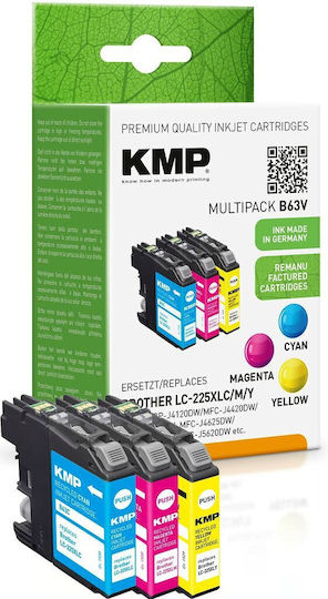 KMP Πακέτο Συμβατών Μελανιών Εκτυπωτή InkJet Brother LC-225XL Πολλαπλό (Color) 1τμχ