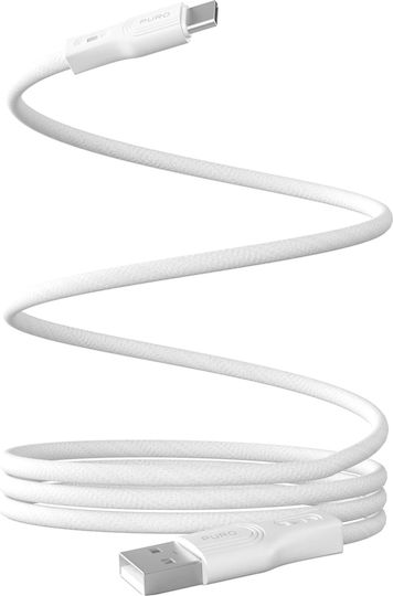 Puro Magnetic / Braided USB 2.0 Cable USB-C male - USB-A / USB-C 10W Λευκό 1m