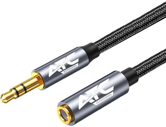 ATC 3.5mm Jack Cable 3.5mm Male - 3.5mm Female Black 3m With Gold Plated Terminals PRD-000026309