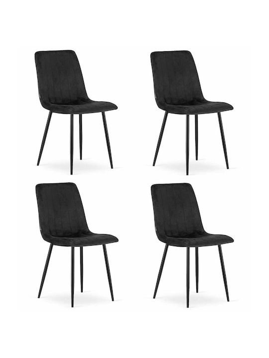 Lava Stühle Speisesaal Black Velvet 4Stück 43x5...