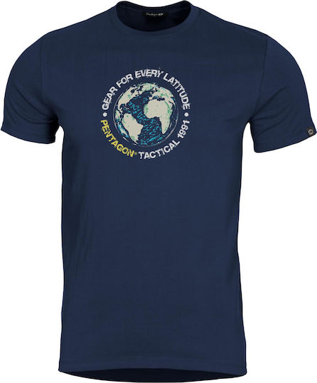 Pentagon Globe T-shirt Μπλούζα Κοντομάνικη Καθημερινή Χρήση 05mb-midnight Blue-σκούρο Μπλε