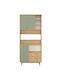Мебели за съхранение от дърво & метал Oak-green 88x35.5x205см
