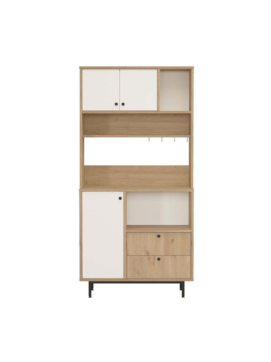 Μπουφές από Ξύλο & Μέταλλο Oak-white 88x35.5x180cm