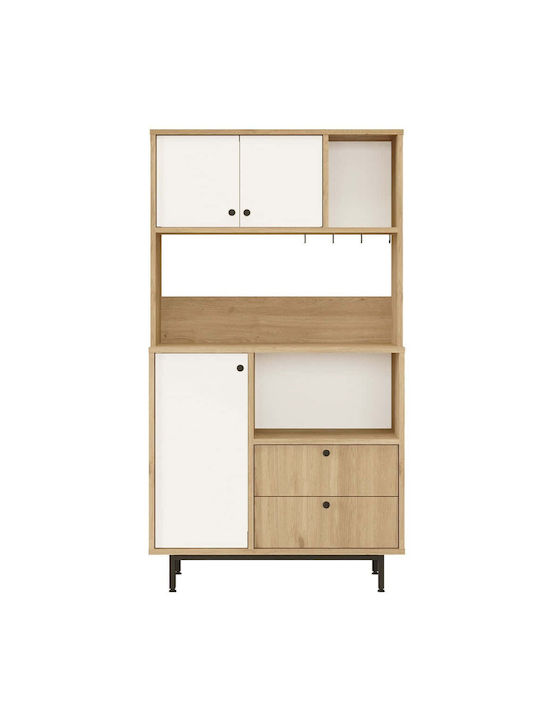 Μπουφές από Ξύλο & Μέταλλο Oak-white 88x35.5x161.2cm