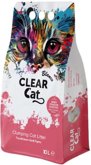 Clear Cat Άμμος Γάτας Μπετονίτης με Άρωμα Baby Powder 10lt