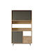 Sideboard made of Wood & Metal Black 120x35.5x205cm