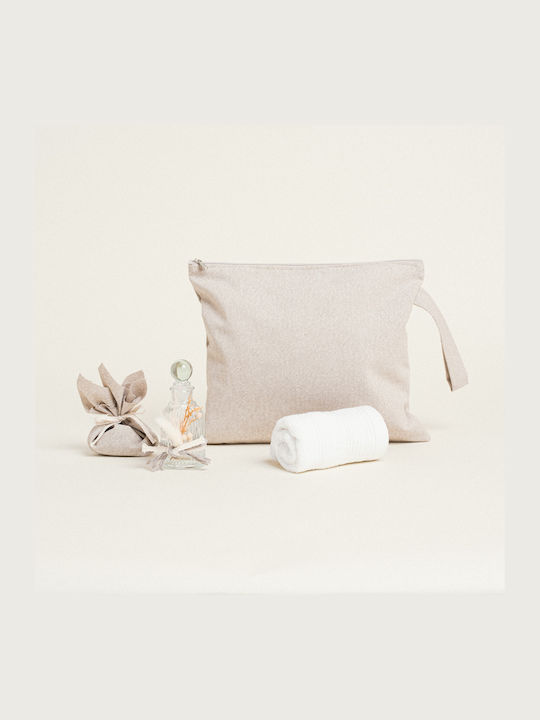 Beauty Home Νεσεσερ Λαδοσετ Μπεζ Χρυσο Lurex