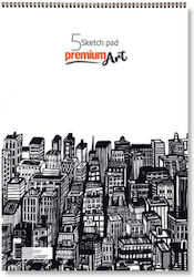 Premiumart Freihand-Skizzenblock Spiralbindung Vertikal Nr.5 B3