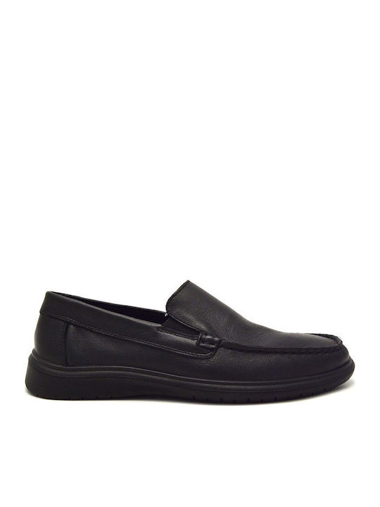 Imac Δερμάτινα Ανδρικά Loafers σε Μαύρο Χρώμα