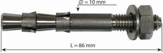 Βύσμα Raumer Hang Fix Διπλής Εκτόνωσης M10 10x86mm Ss 157