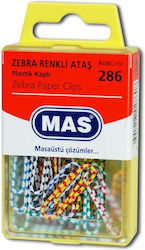 Συνδετήρες Mas Χρωματιστοί Zebra Blister Mas286 Mas