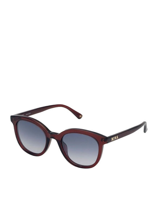 Nina Ricci Women's Sunglasses with Red Plastic Frame and Red Lens