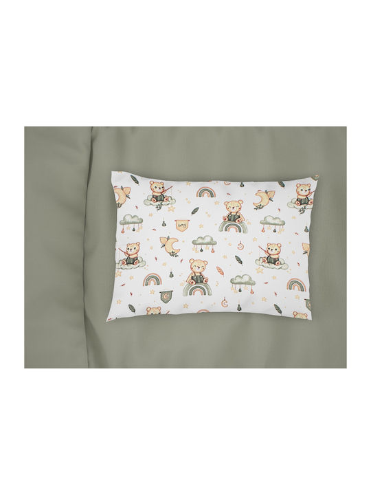 Dimcol Kids Cotton Pillowcase 50x70cm White-olive