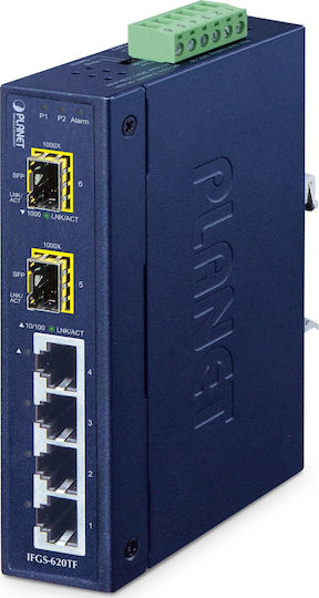 Planet Technology IFGS-620TF Gestionat L2 PoE+ Switch cu 4 Porturi Gigabit (1Gbps) Ethernet