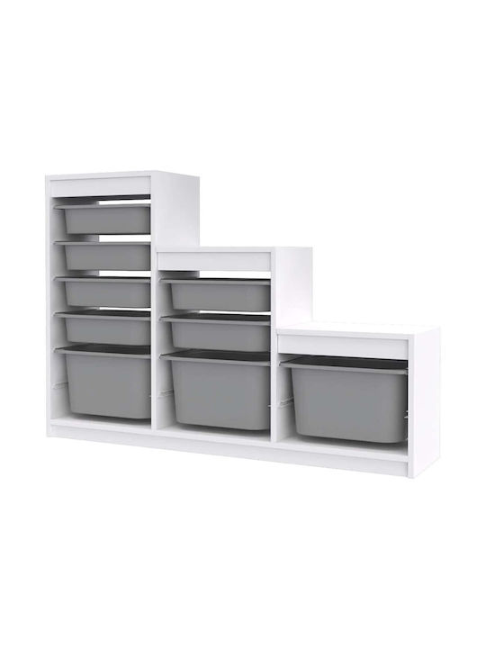 Hanah Home Toy Storage System made of Wood White 132x30x93cm 1pcs
