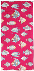 Jolie Cotton Beach Towel 90x180cm Oceano-fuchsia Fuchsia