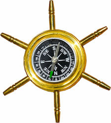 Ναυτική Πυξίδα Σχήμα Ναυτικό Τιμόνι Bronze Nautical Compass 7cm