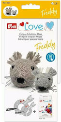 Pom-pom Mouse Making Tool Freddy - The Package Includes 1 Large Template, 1 Small, Eyes or Noses, 2 Prym Love 624200 Animals - Make Your Favorite Animal (Pom-pom Maker Device Code 624190 Must Be Purchased Separately)
