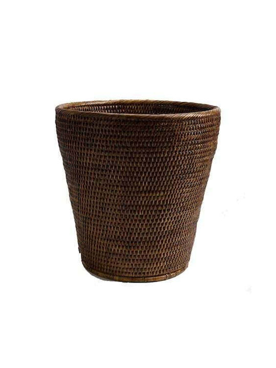 Kegelförmiger Papierabfalleimer Dawei Rattan Braun 32x30x30 cm