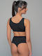 Milena by Paris Set de Lenjerie Sutien sport cu Șir de caractere Black