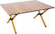 Camping Table Quick Folding System Metal Frame 90x60x44cm Brown