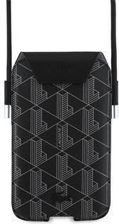 Lacoste Pvc Blend Monogram Phone Pouch Xl Black