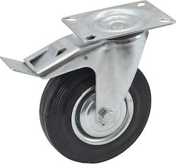 Awtools Swivel Wheel Black Rubber with Brake 100mm