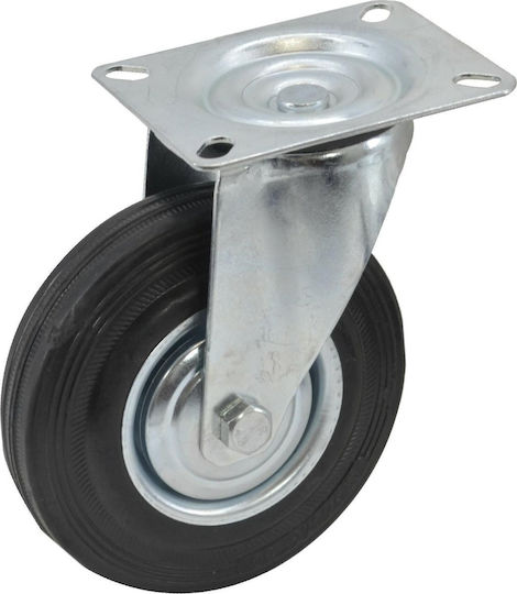 Awtools Swivel Wheel Black Rubber 200mm
