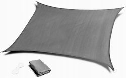 Square Sunshade Tarp 300x300 Cm Waterproof Uv Protection 180g/m² Polyester Gray