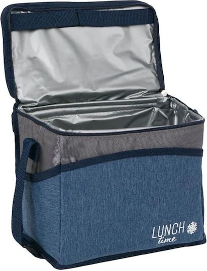 Geantă alimentară cu fermoar 9L 26x16x21cm Albastru Jeans Antracit