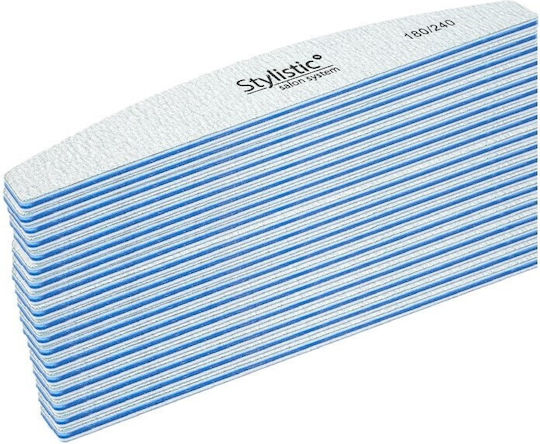 Pilă de unghii stilistică tip barcă, semilună 180/240, 50 bucăți 180/240