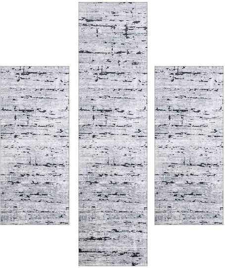 Klonaras Σετ Μοντέρνα Χαλιά Κρεβατοκάμαρας Grey KL472605 3τμχ