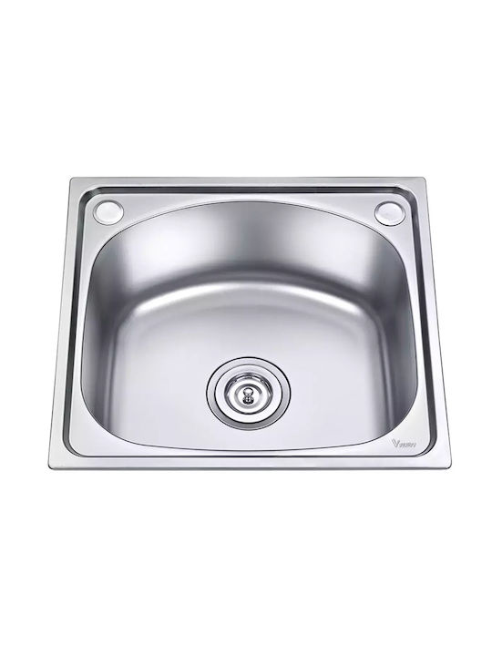 Pakketo Undir Ένθετος Νεροχύτης Inox Μ46xΠ42cm Ασημί