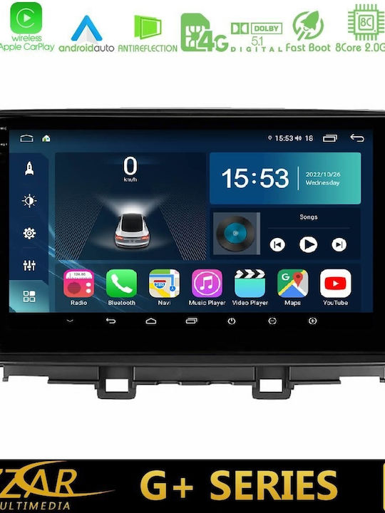 Bizzar Car Audio System for Hyundai Kona 2018-2023 (Bluetooth/USB/WiFi/GPS/Apple-Carplay/Android-Auto) with Touch Screen 9"