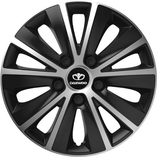 Versaco Car Hubcap Set Rapide with Daewoo Emblem 15" 4pcs Silver