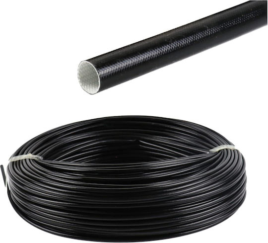 Glasfaser Hitzebeständige Manschette 105°C PVC-Beschichtung Ø10mm Schwarz 1 Meter