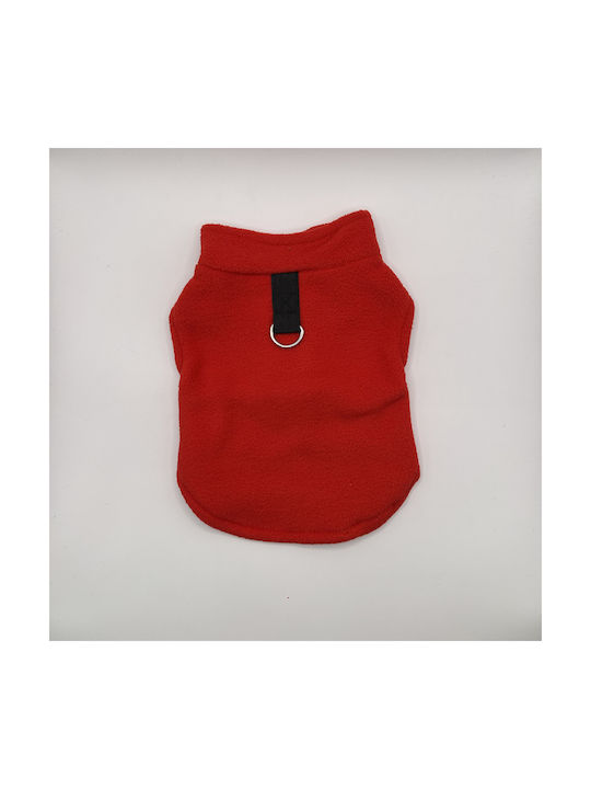 Bonnie Kleine Fleece-Hundeweste Rot mit Leinenring