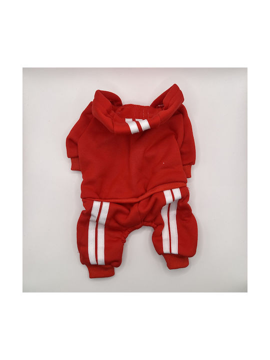 Bonnie kleines rotes Hundesweatshirt mit weißen Streifen