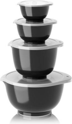 Rosti Mepal Cutie pentru Mâncare Plastic Negru Potrivit pentru Cuptor cu Microunde 4buc