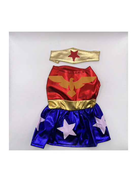 Bonnie Small Dog Costume Wonder Woman Dress Headband