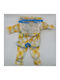 Bonnie Small Waterproof Dog Jumpsuit Yellow Plaid with Transparent Visor